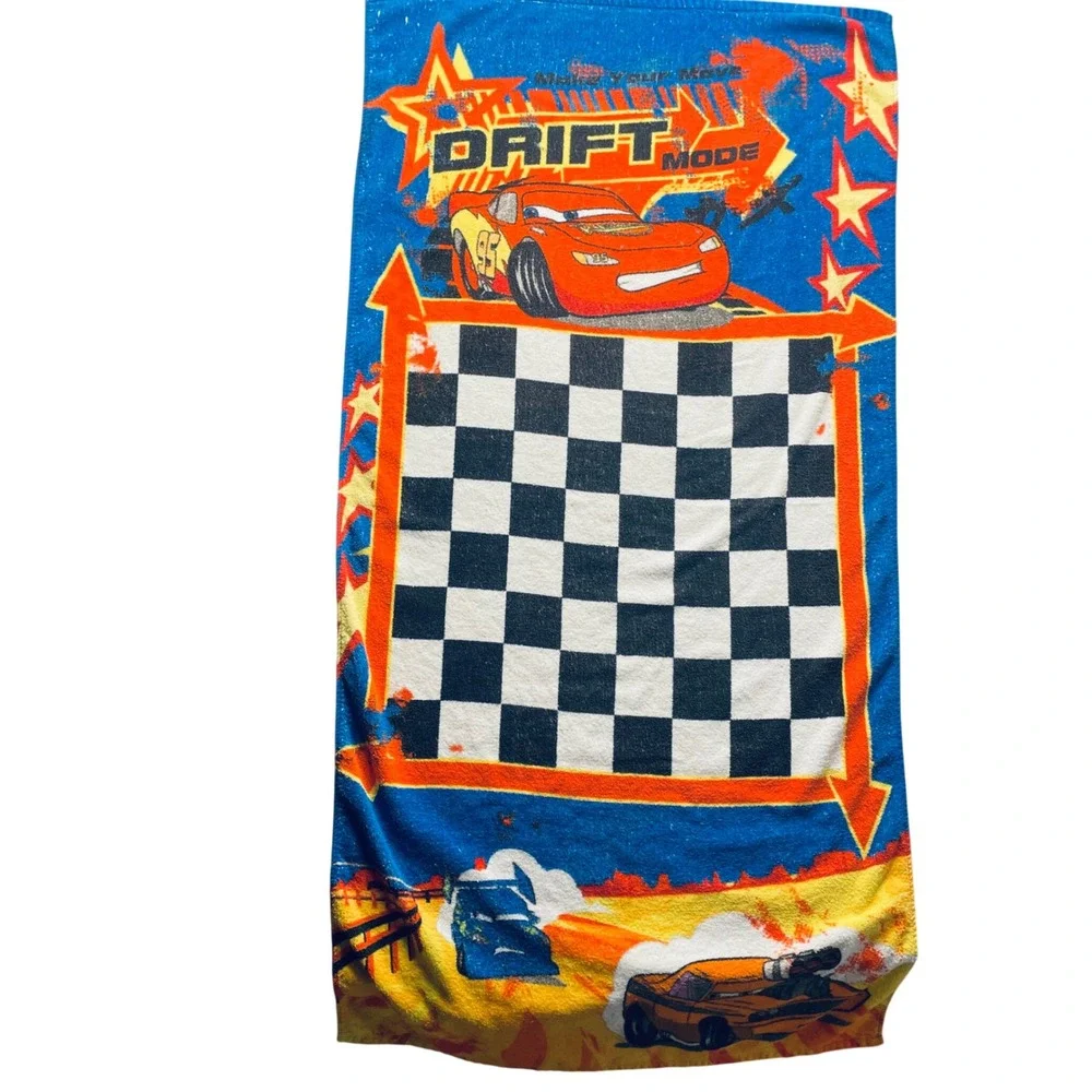 Disney Pixar Cars Boy Beach Towel‎ Cotton Lightning McQueen 27x53 Racing Graphic